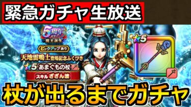 【ドラクエウォーク】天地雷鳴士装備ガチャ生放送！あまぐもの杖が出るまで引くぞー！！