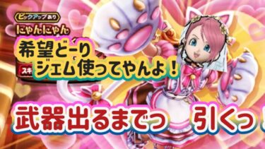 【ドラクエウォーク】【DQW】めざせコンプ！武器出るまでジェムで引くっ！こにゃん執念のガチャっ！