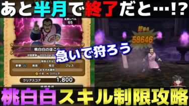 【ドラクエウォーク】スキル制限は面倒…と言ってられない。桃白白ほこらが来月中旬で終了へ…。