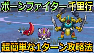 【ドラクエウォーク】ボーンファイター覚醒千里行の安定周回法！朝神楽なしで1ターン攻略！