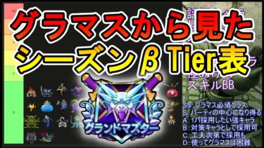 【ドラクエウォーク】グラマス獲得者から見たシーズンβ Tier表【モンスターグランプリ】