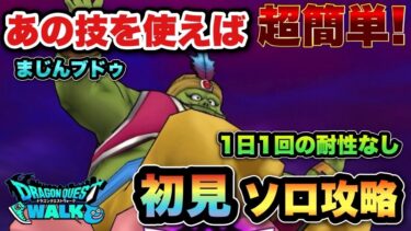 【ドラクエウォーク】あの技を使えば超簡単！まじんブドゥを初見ソロ攻略！